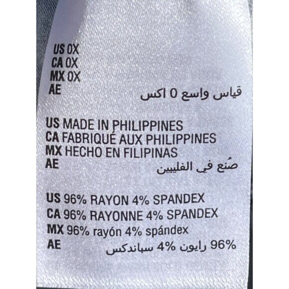 Style & Co Womens Vine Blue Peasant Top With Ruffled Hem Size OX - Picture 5 of 5